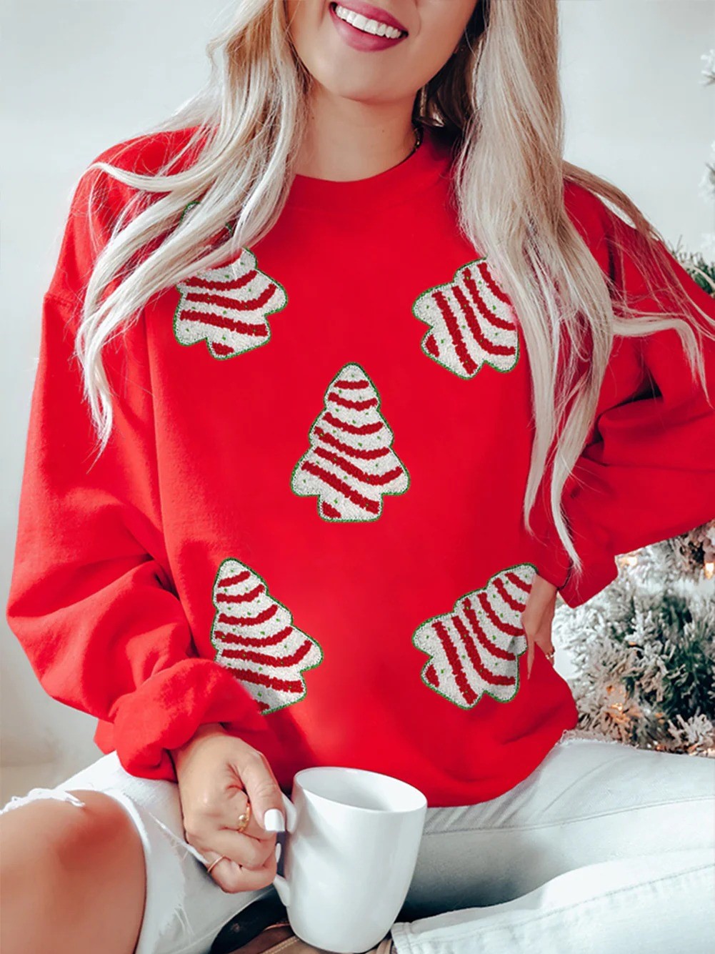 Women's Christmas Sequined Print Sweatshirt(Buy 2 Free Shipping)