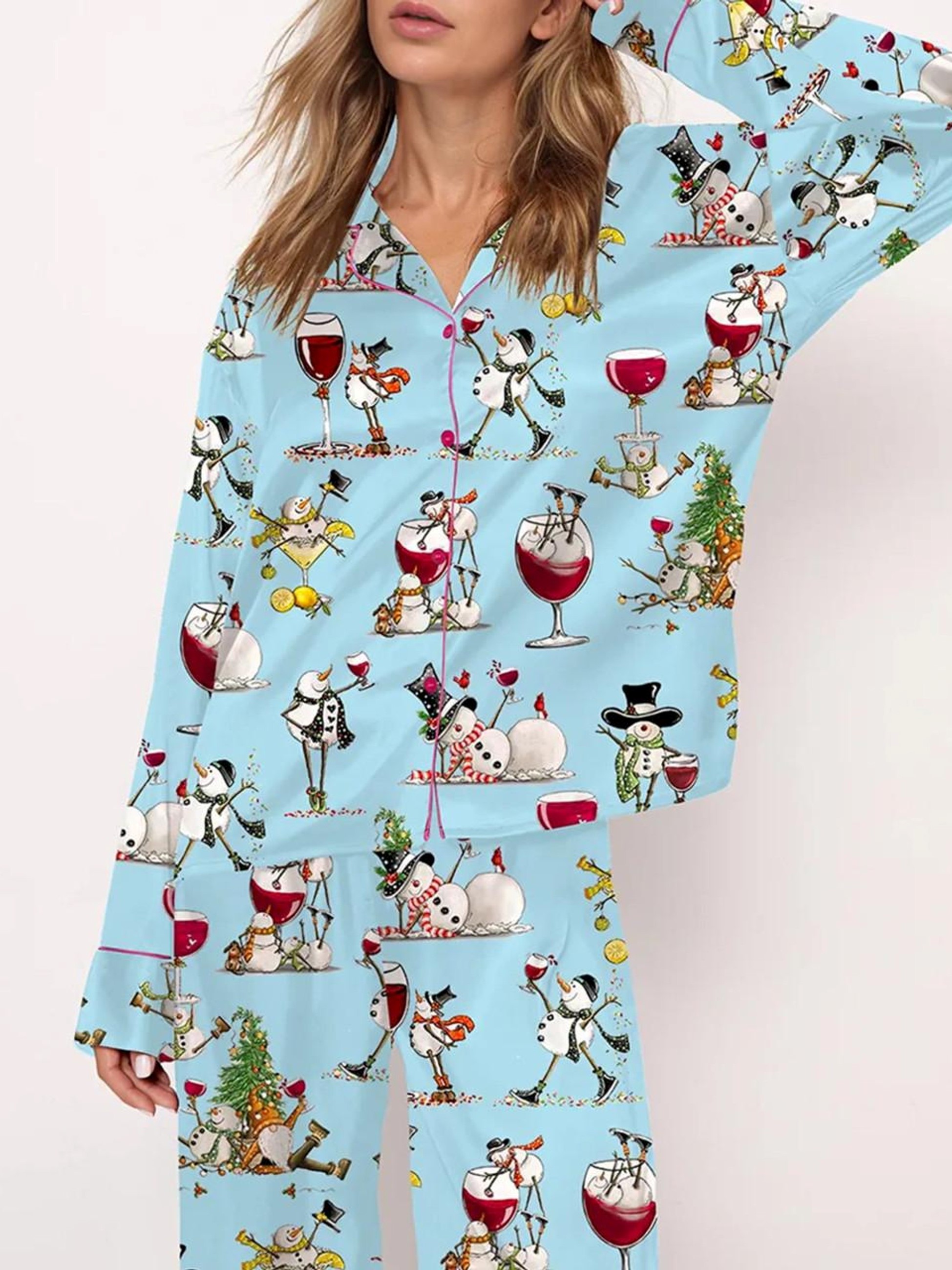 Women's Tipsy Snowman Pajama Set