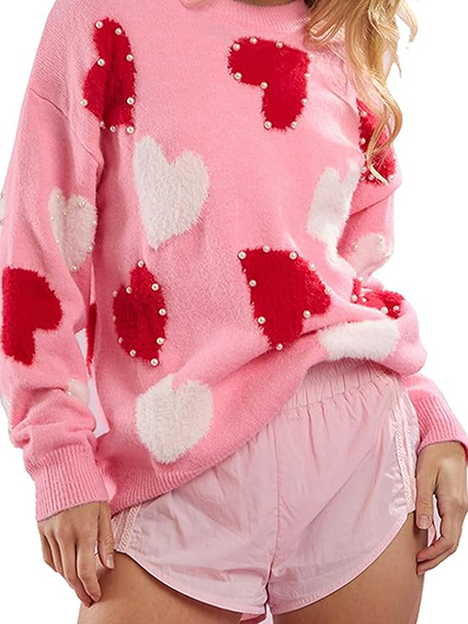 Women‘s Love Heart Graphic Knitted Sweater(Buy 2 Free Shipping)