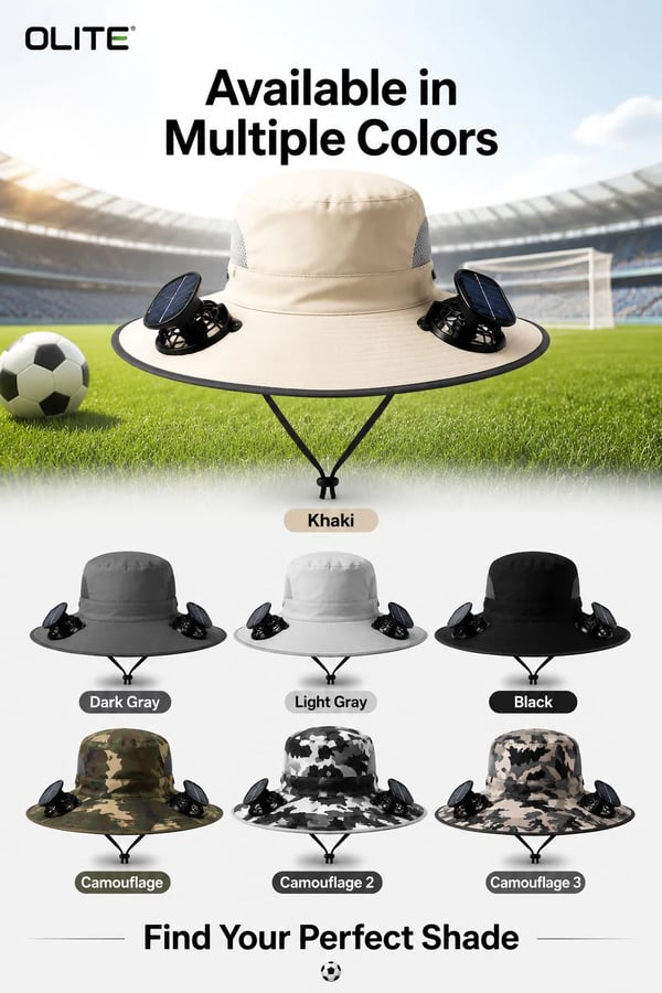 🌞🧢Solar Fan Cooling Hat, Sun Protection Bucket Hat with Dual Solar Powered Fans