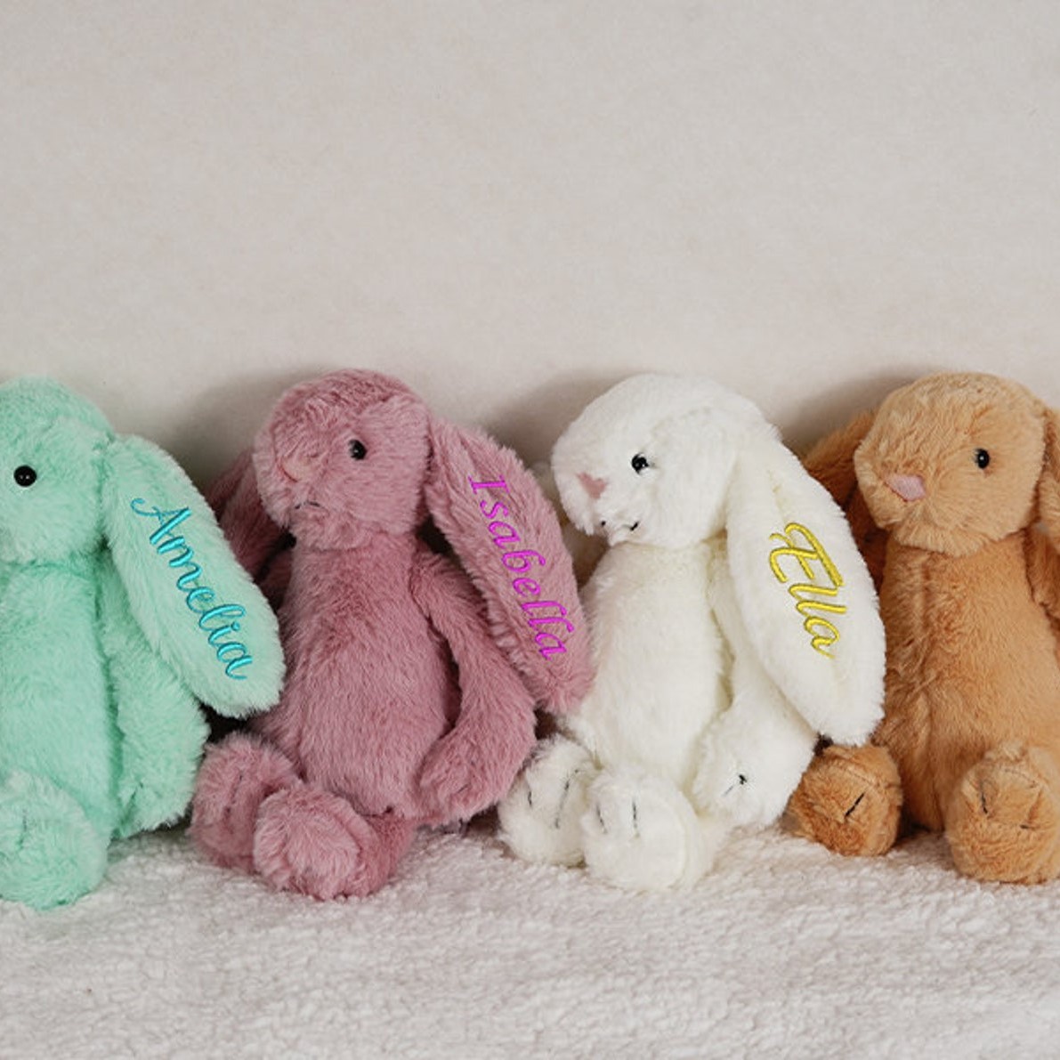 Personalized Baby Embroidery Monogrammed Bunny Rabbit