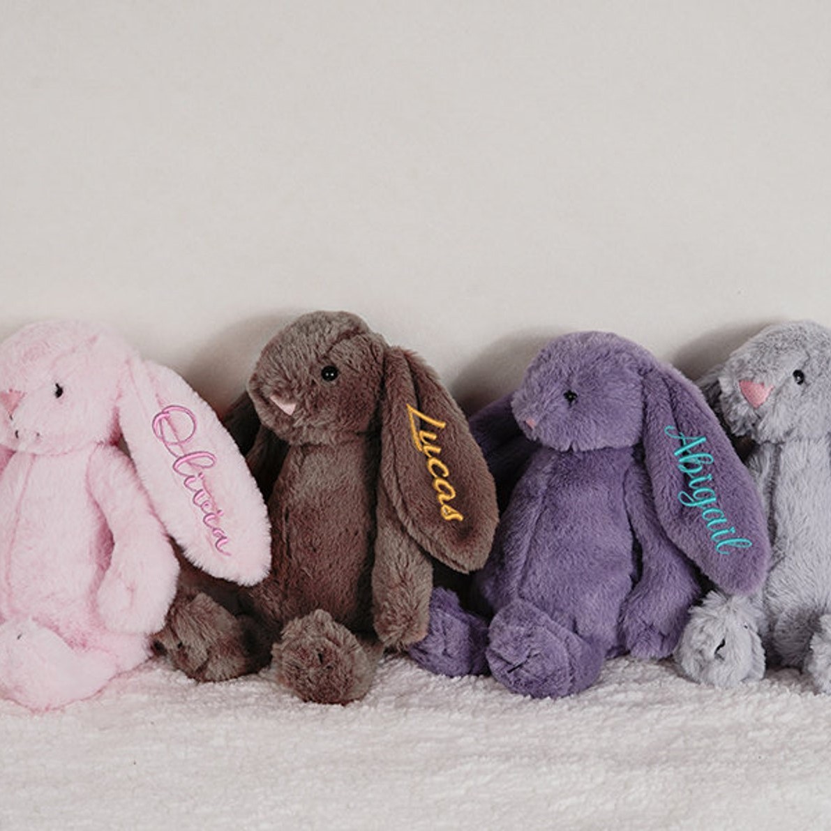 Personalized Baby Embroidery Monogrammed Bunny Rabbit