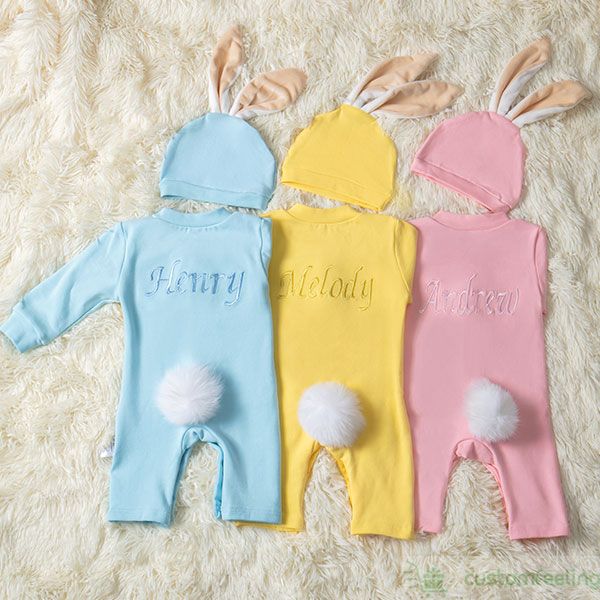 Personalized Bunny Outfit For Baby - 🐰Embroidery Name