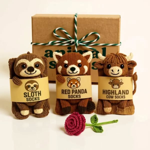 🎁Last Day Sale 49% OFF 🔥Cosy 3D Knit Animal Socks, Cute & Comfy for