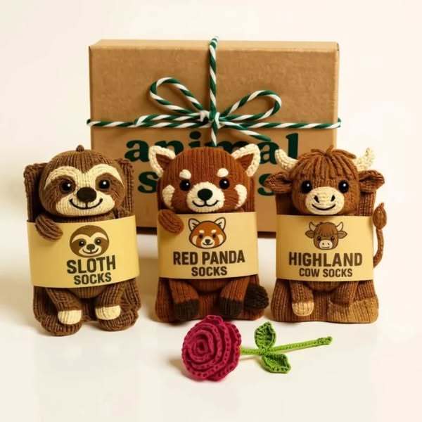 🎁Last Day Sale 49% OFF 🔥Cosy 3D Knit Animal Socks, Cute & Comfy for