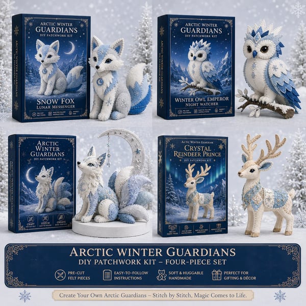 ❄️ Arctic Guardian DIY Kit – Pre‑Cut, Beginner Friendly, 3D Felt Plush 🧵