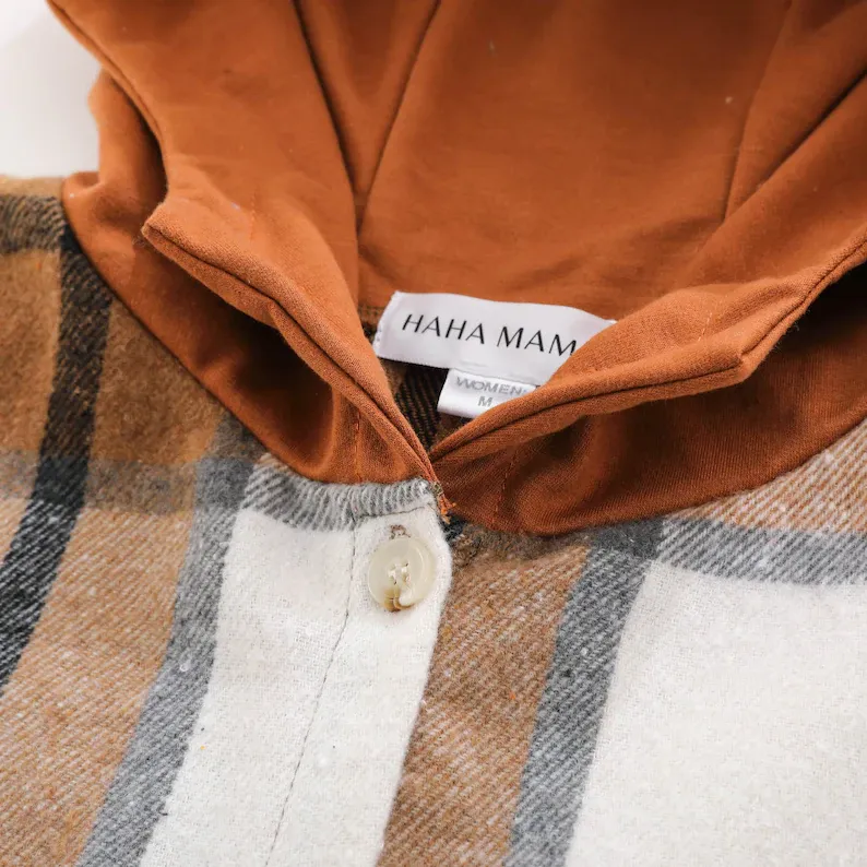 Personalized Leather Patch Kids Hooded Plaid Flannel Jacket(Buy 2 Free Shipping)