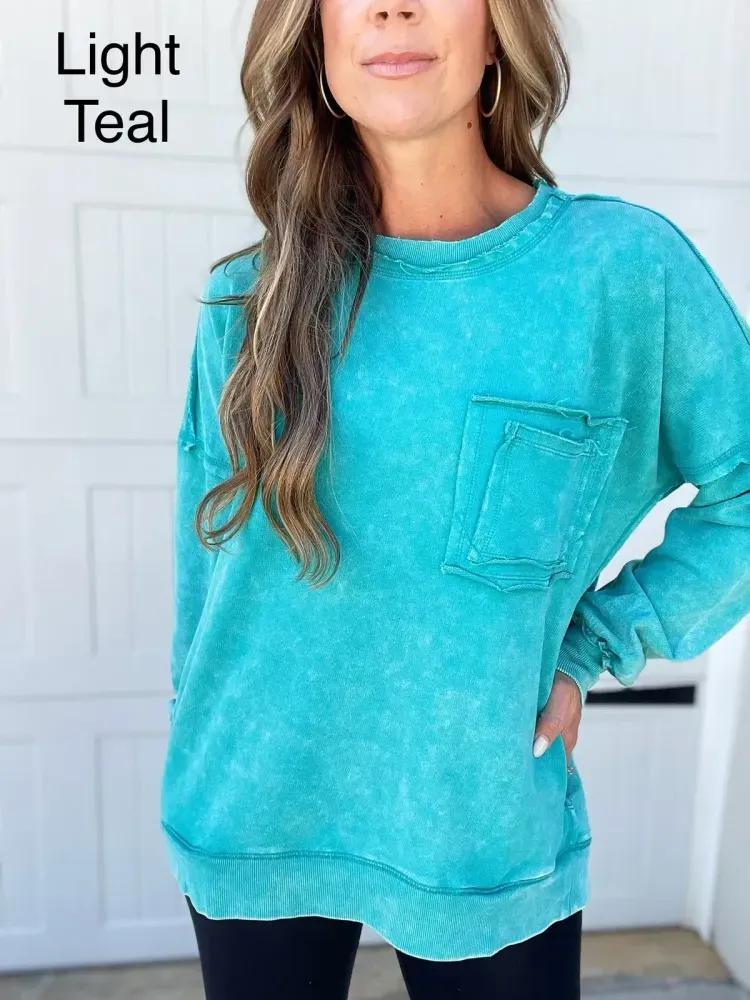 ☘️50% OFF🔥New Autumn Styles French Terry Acid Wash Pullover(BUY 2 FREE SHIPPING)