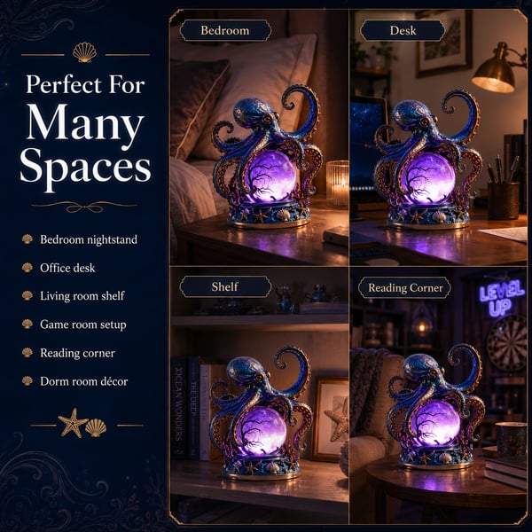 🐙 Deep Sea Octopus Crystal Ball Lamp