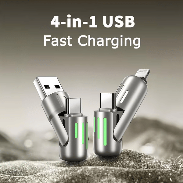 🔥 4-in-1 USB Charging Cable fast charging