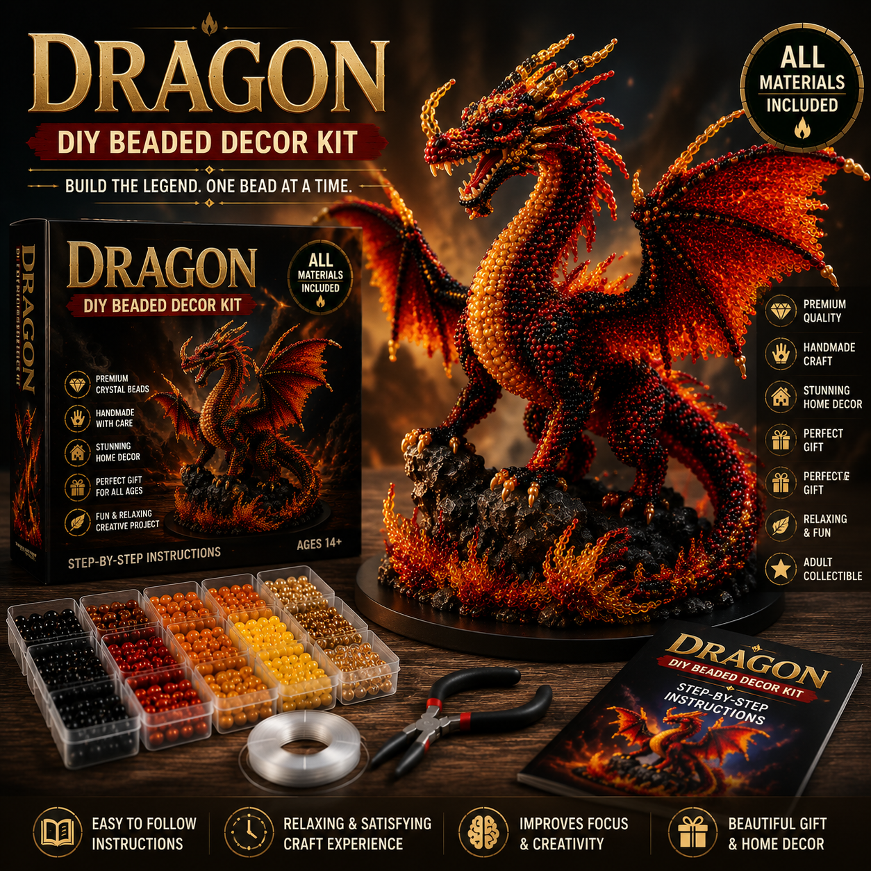 Phoenix DIY Beaded Decor Kit – Rise. Reborn. Legendary.