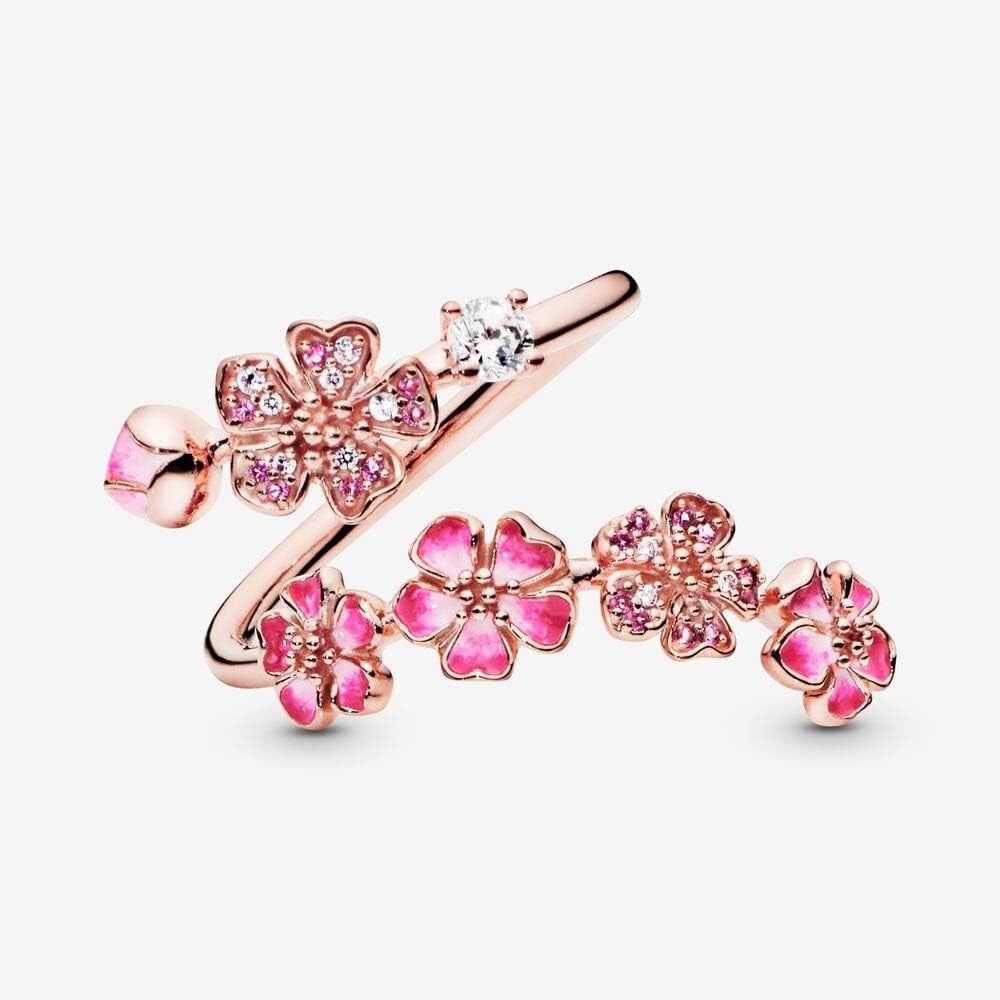 🔥Last Day 49% OFF - 🌸Peach Blossom Flower Branch Open Ring - ✨Open Adjustable Design