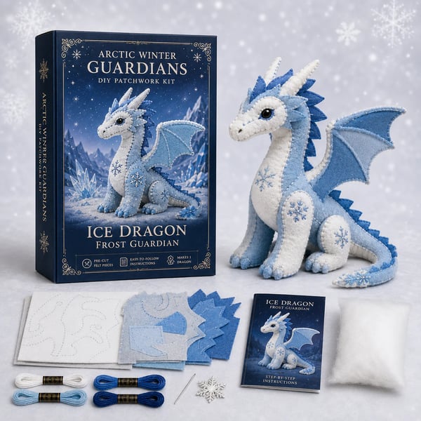 ❄️ Arctic Guardian DIY Kit – Pre‑Cut, Beginner Friendly, 3D Felt Plush 🧵