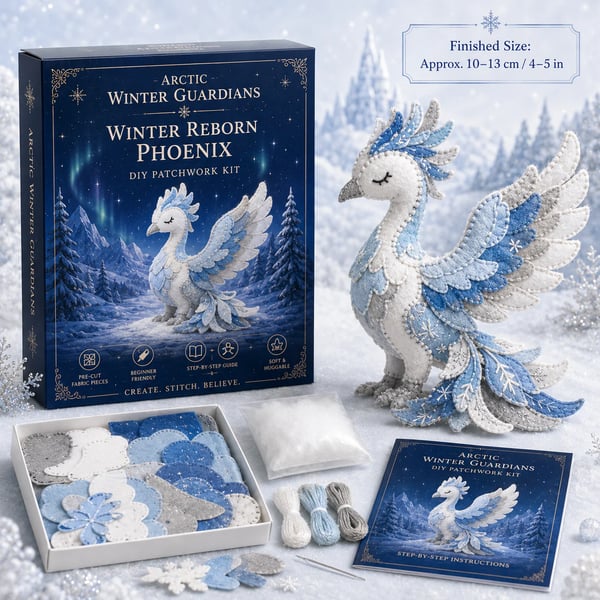 ❄️ Arctic Guardian DIY Kit – Pre‑Cut, Beginner Friendly, 3D Felt Plush 🧵