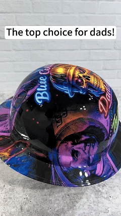 🎁Father’s Day 49% OFF - 👷🔥 Blue Collar Daddy Hydro-Dipped Hard Hat | Industrial Rigid Impact-Resistant Safety Helmet with Full-Wrap Gloss Artwork