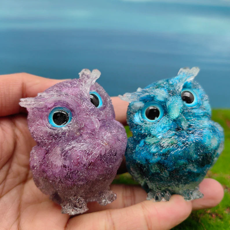 🔥Handmade Natural Crystal Gemstone Owl