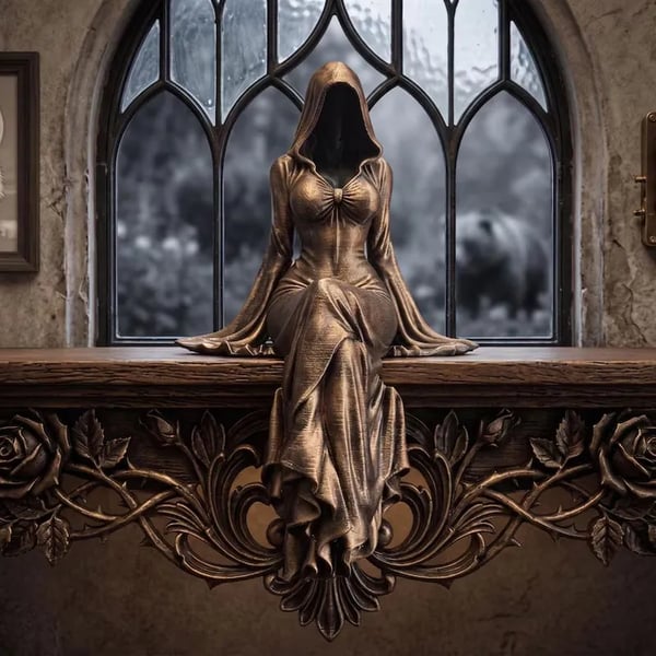 🖤✨ Where Darkness Meets Divine Beauty. The Lady Reaper Ethereal Sculpture 