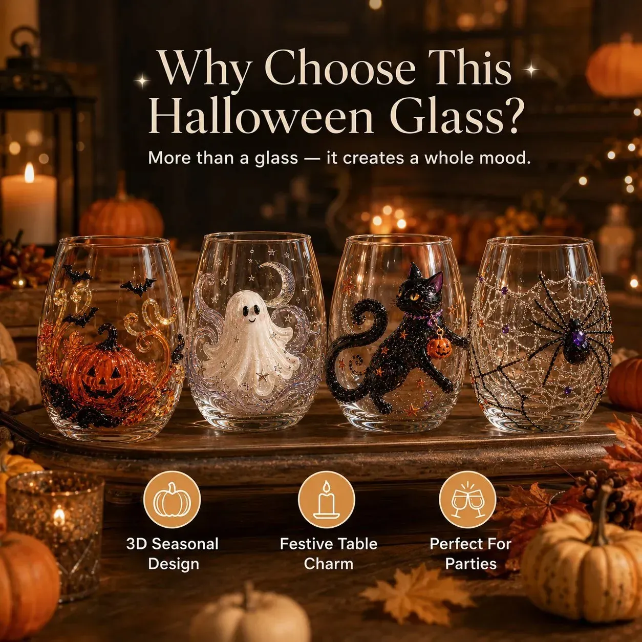 🔥 LAST DAY -40% - 🎃 3D Halloween Glasses | Perfect for parties and cozy autumn bars