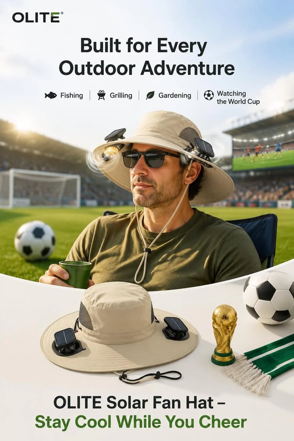 🌞🧢Solar Fan Cooling Hat, Sun Protection Bucket Hat with Dual Solar Powered Fans