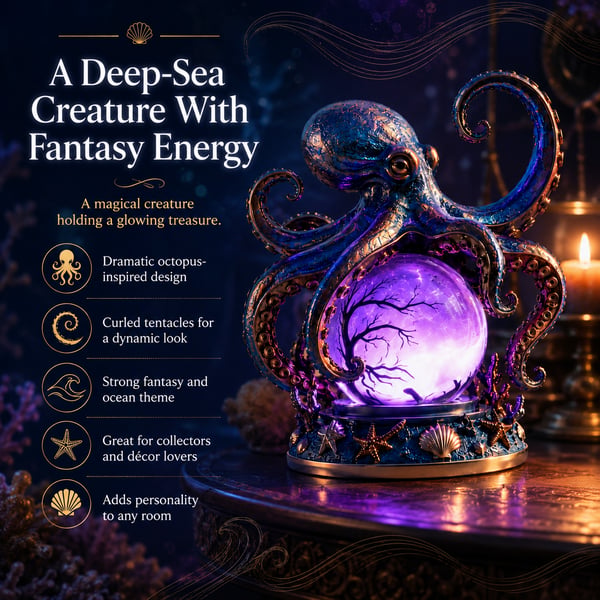 🐙 Deep Sea Octopus Crystal Ball Lamp