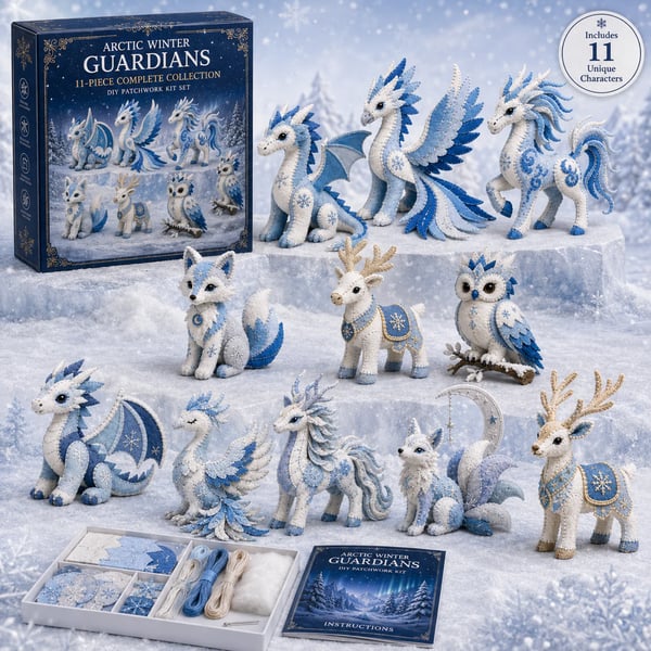 ❄️ Arctic Guardian DIY Kit – Pre‑Cut, Beginner Friendly, 3D Felt Plush 🧵