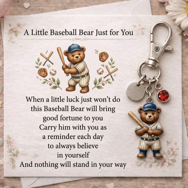 A Little Baseball Bear for You keychain