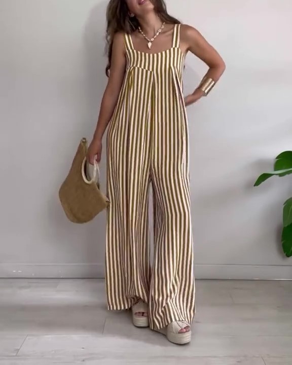 Women's Loose Casual Striped Jumpsuit (Buy 2 Free Shipping)