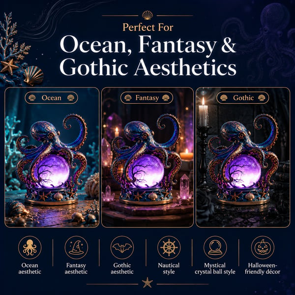 🐙 Deep Sea Octopus Crystal Ball Lamp