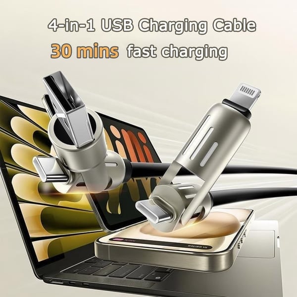 🔥 4-in-1 USB Charging Cable fast charging