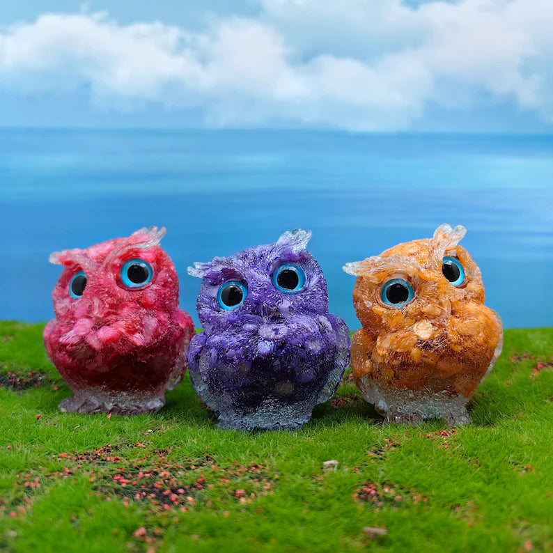 🔥Handmade Natural Crystal Gemstone Owl