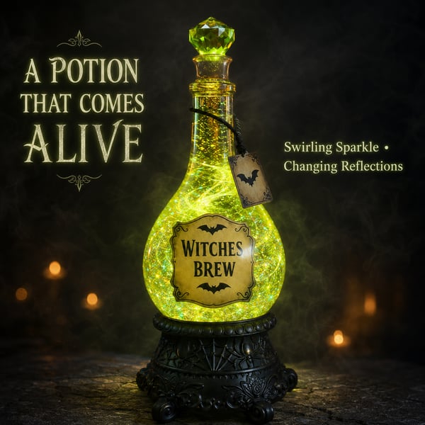 🔥Last Day 49% OFF -🧙✨Lighted Witches’ Brew Poison Bottle Glitter Globe(📦Buy 2 Free Shipping)