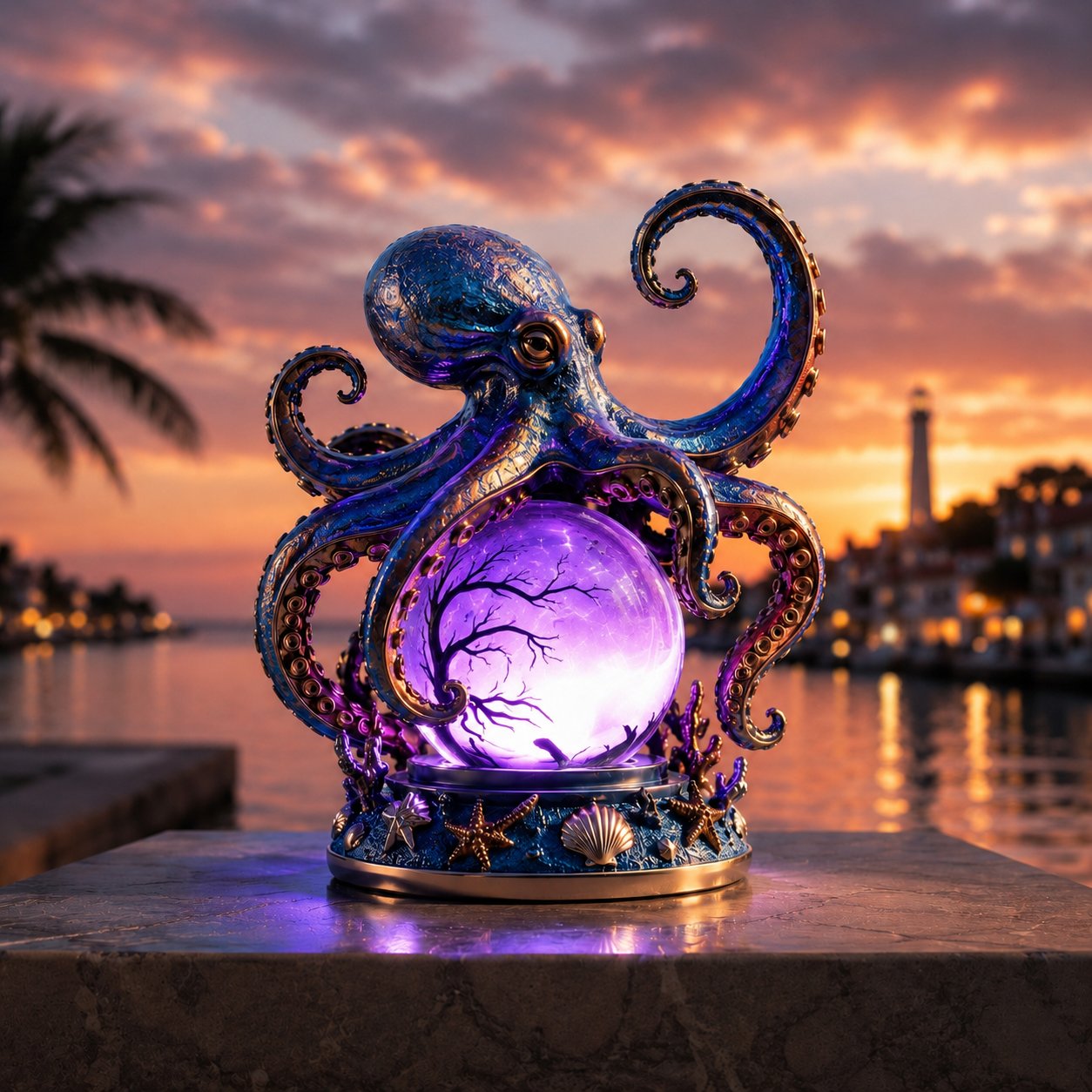 🐙 Deep Sea Octopus Crystal Ball Lamp