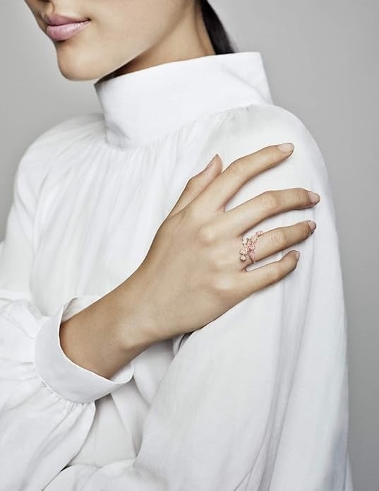 🔥Last Day 49% OFF - 🌸Peach Blossom Flower Branch Open Ring - ✨Open Adjustable Design