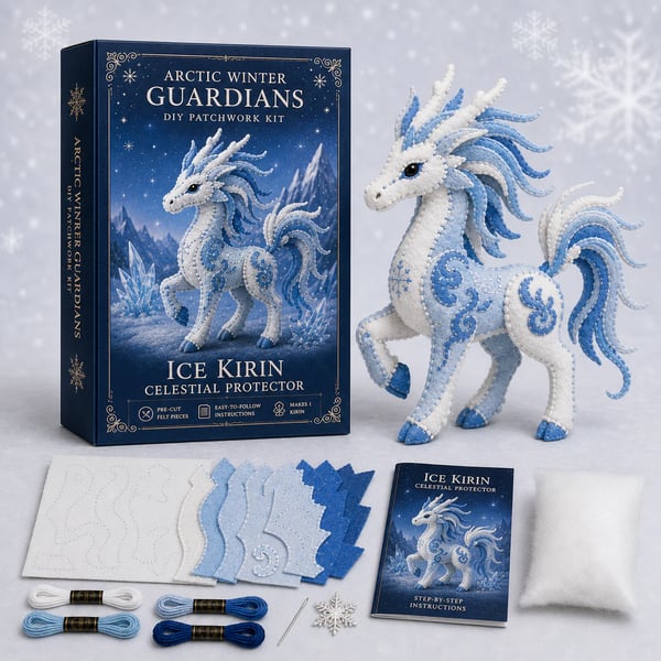 ❄️ Arctic Guardian DIY Kit – Pre‑Cut, Beginner Friendly, 3D Felt Plush 🧵
