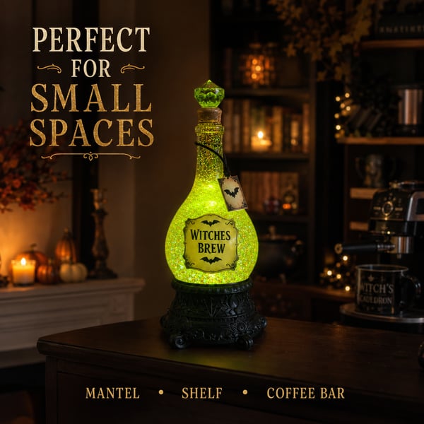 🔥Last Day 49% OFF -🧙✨Lighted Witches’ Brew Poison Bottle Glitter Globe(📦Buy 2 Free Shipping)