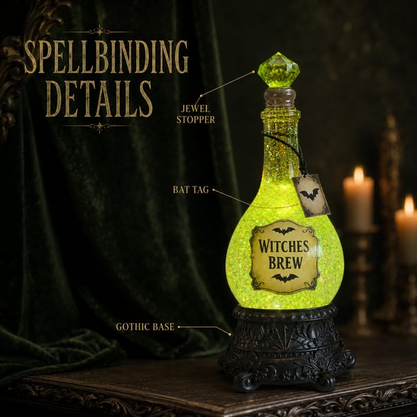 🔥Last Day 49% OFF -🧙✨Lighted Witches’ Brew Poison Bottle Glitter Globe(📦Buy 2 Free Shipping)