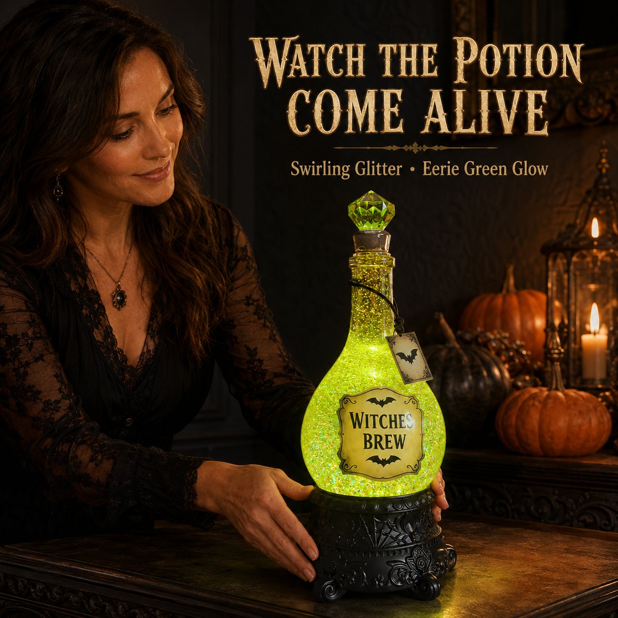 🔥Last Day 49% OFF -🧙✨Lighted Witches’ Brew Poison Bottle Glitter Globe(📦Buy 2 Free Shipping)