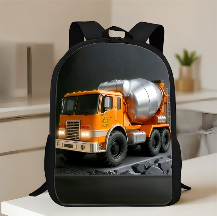 Personalized Kid Construction Vehicle Backpack Set
