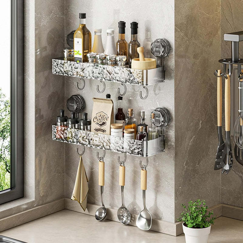 🔥 Hot Sale 50% OFF 🔥Wall Mounted Removable Suction Cup Shelf with Hooks