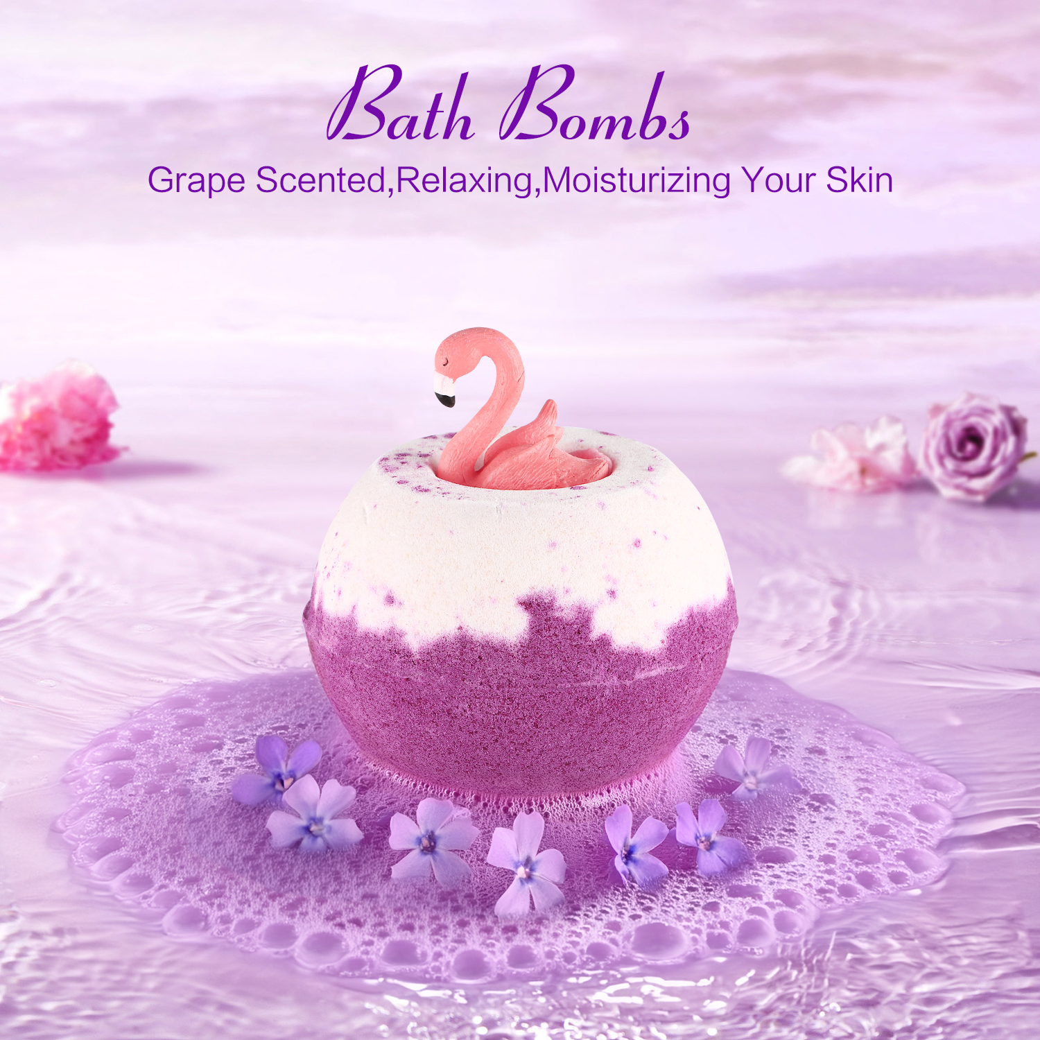 Gift Baskets for Women, 8 Pcs Lavender Spa Bath and Body Sets, Beauty Birthday Mother's Day Gifts for Her, Purple