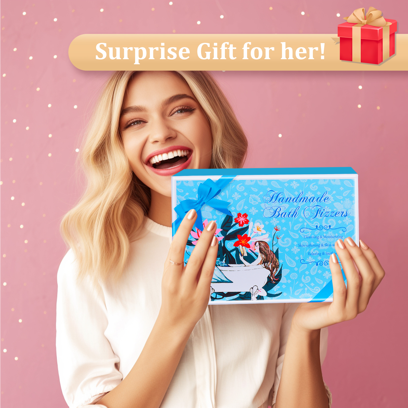 Aofmee Bath Bombs Set, 8 Natural Essential Oils Spa Bubble Bath Salts, Self Care Gifts Fizzy Suit, Perfect Birthday Valentines Day Holiday Gift for Her