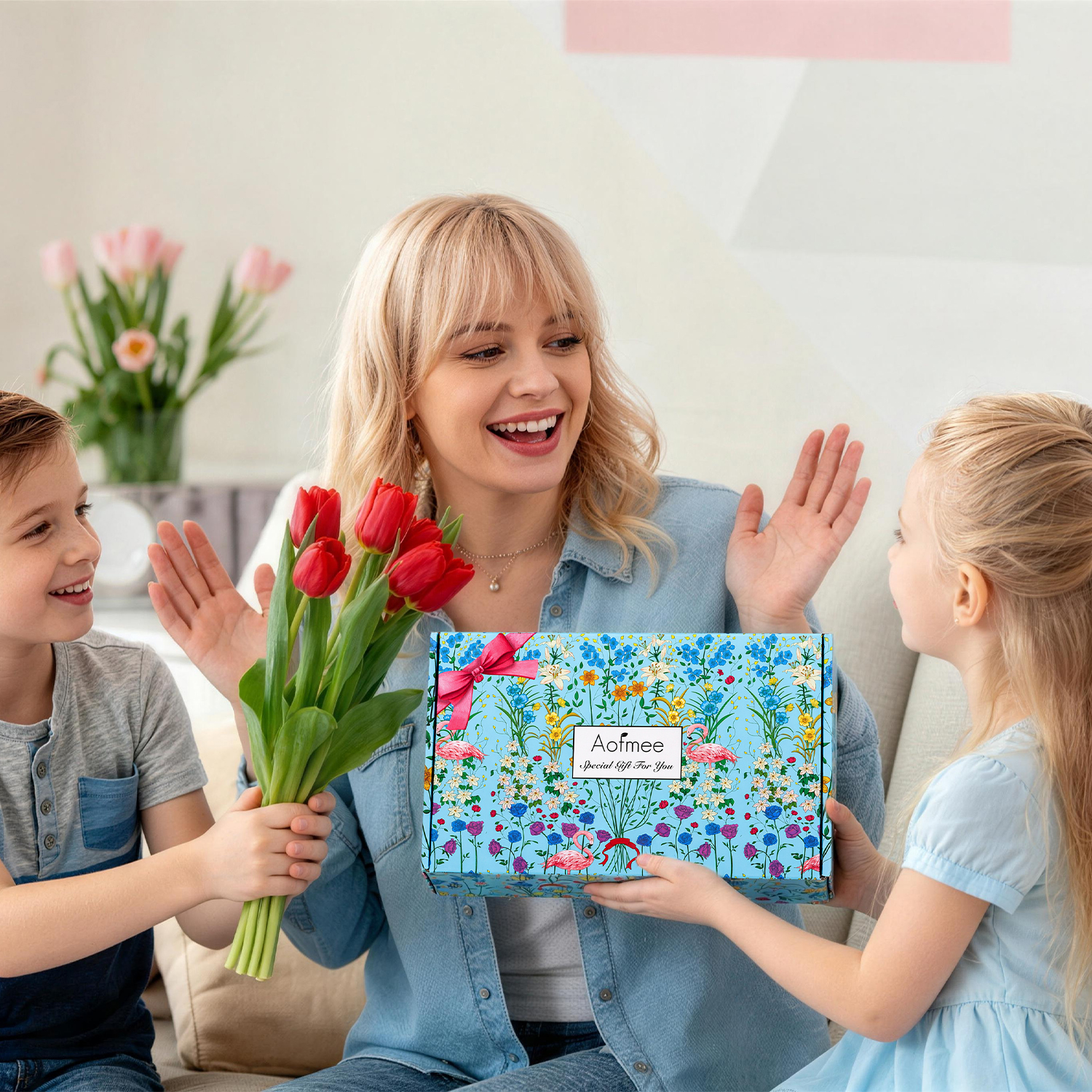 Aofmee Gift Baskets for Women, Ocean Bath and Body Spa Set, Beauty Relaxing Birthday Mother's Day & Get Well Soon Gifts for Her, Blue