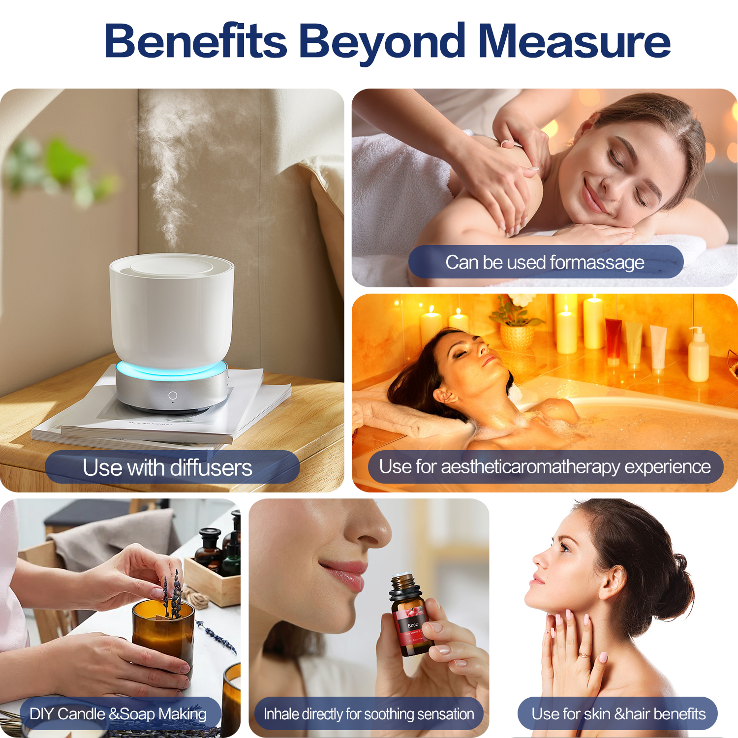 Aofmee Essential Oil for Diffusers Set of 6 Aromatherapy Set for Diffusers Massage Sleep Relaxation