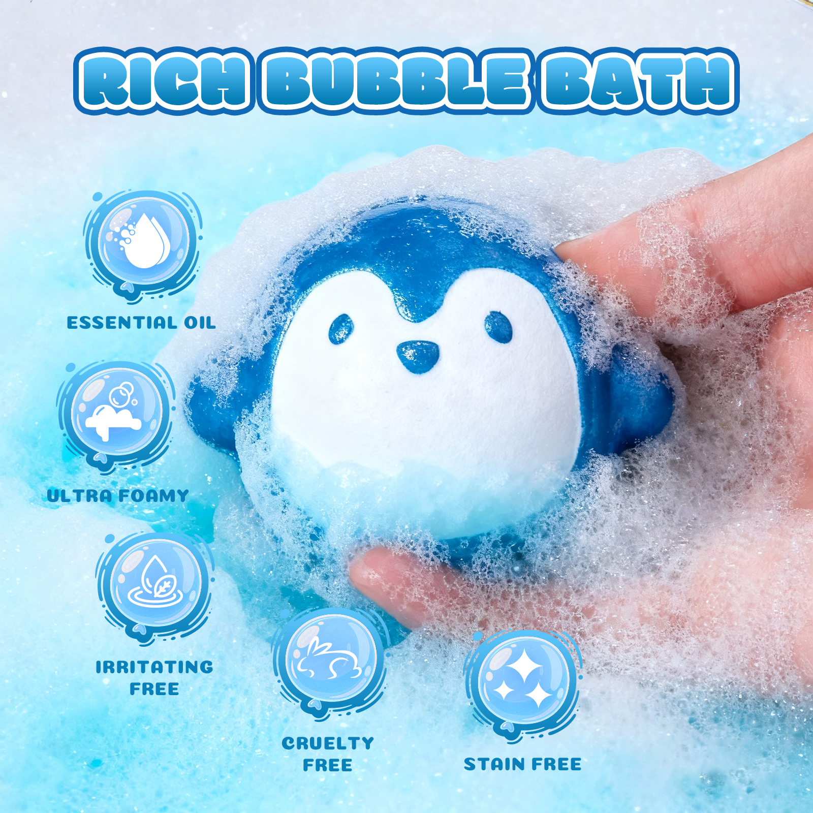 Bath Bombs for Kids, 12 Pcs Handmade Safe Bath Bombs with Essential Oil, Animal Shapes Bubble Bath, Fun Spa Bath Gift Set for Boys and Girls