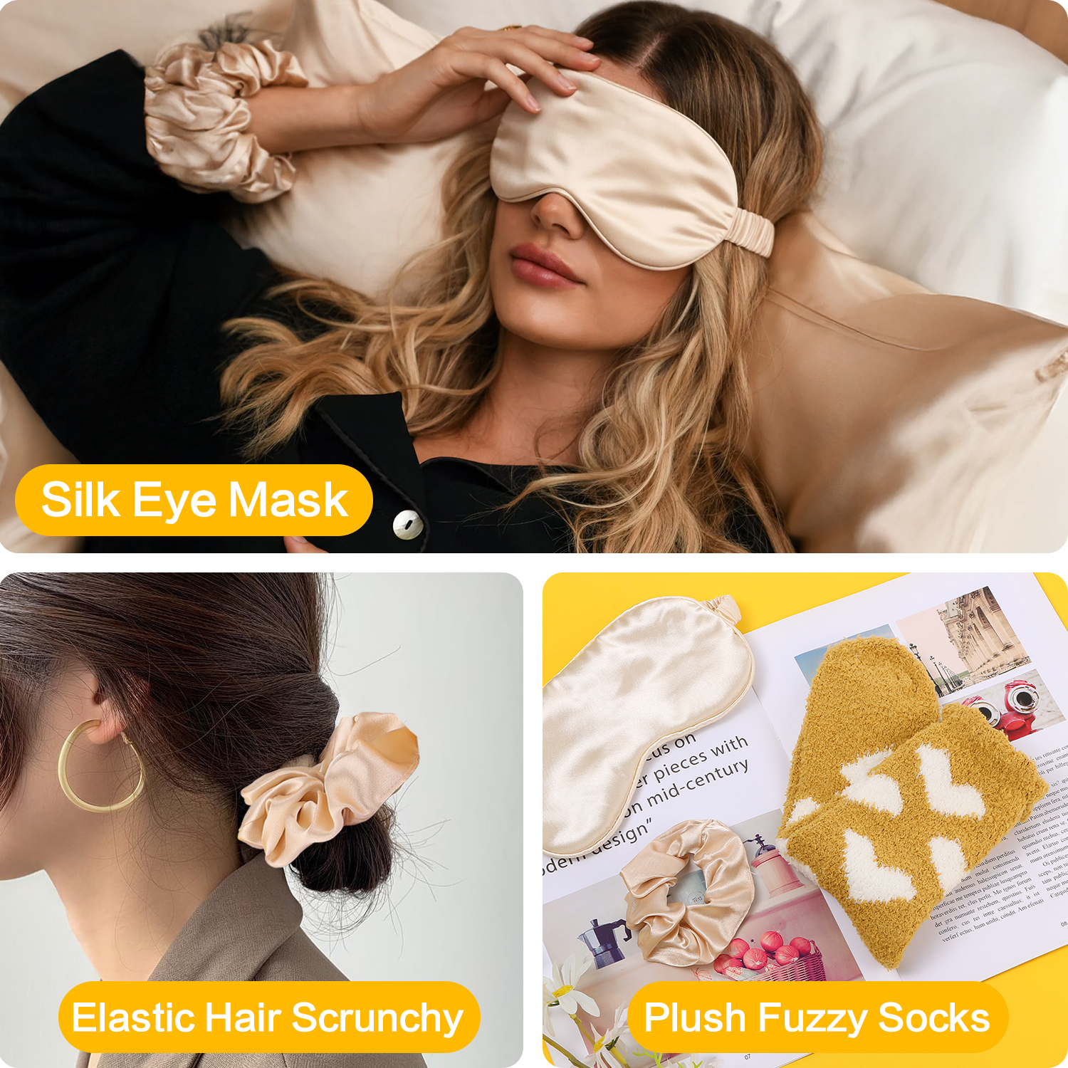 Aofmee Birthday Gift Baskets for Women, 10 Pcs Sunshine Self Care Spa Gift Sets, Beauty Body Care Kits for Birthday Valentine's Day Gifts