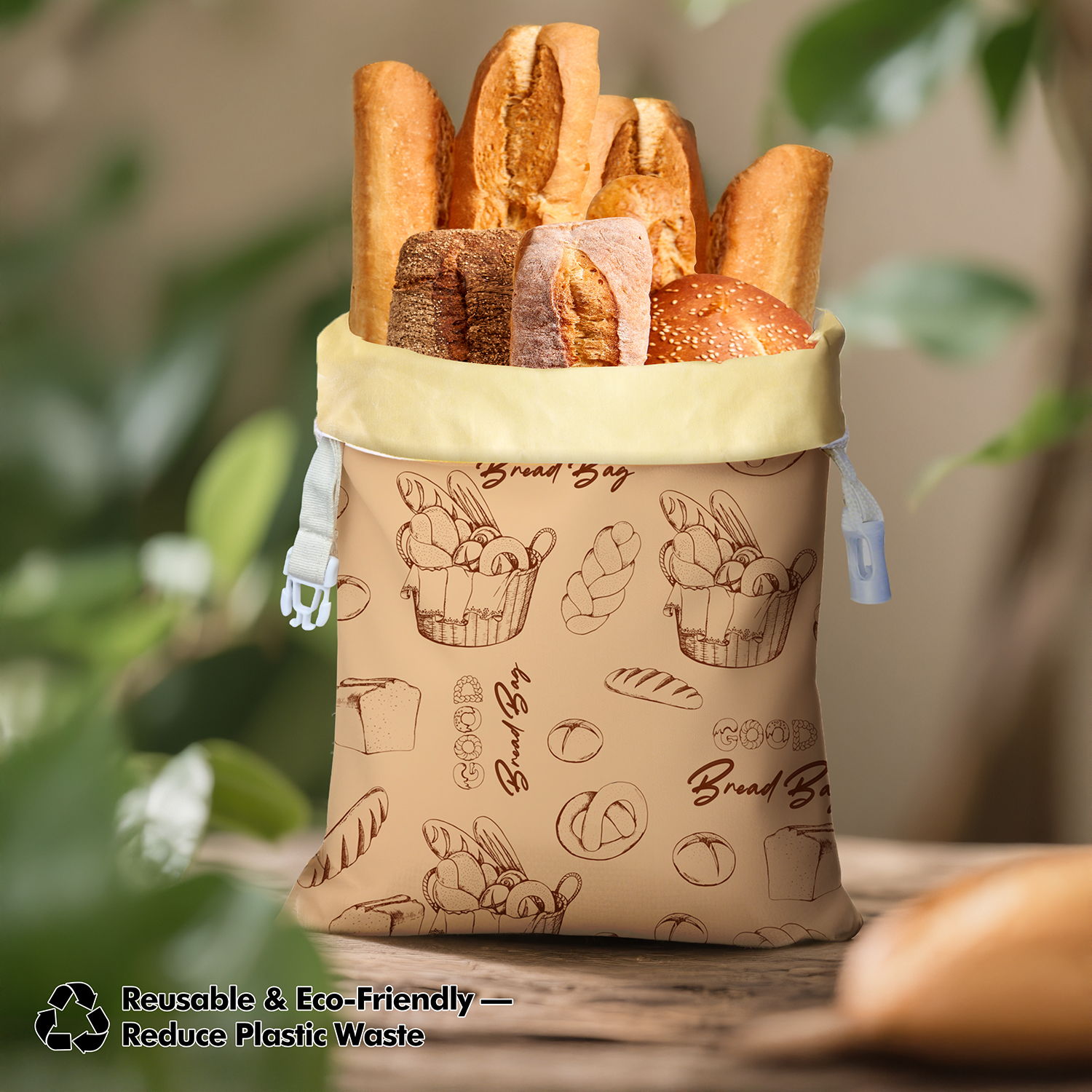 2 Pack Beeswax Bread Bags for Sourdough Homemade Bread, Reusable & Large Capacity Portable Bread Storage Bag for Gift Giving