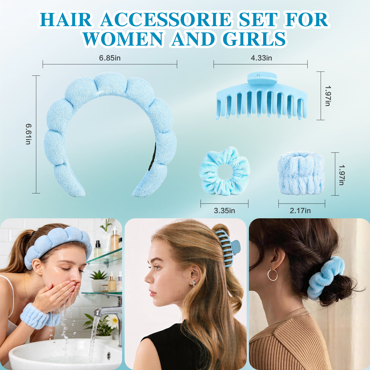 Aofmee Gift Baskets for Women, Ocean Bath and Body Spa Set, Beauty Relaxing Birthday Mother's Day & Get Well Soon Gifts for Her, Blue