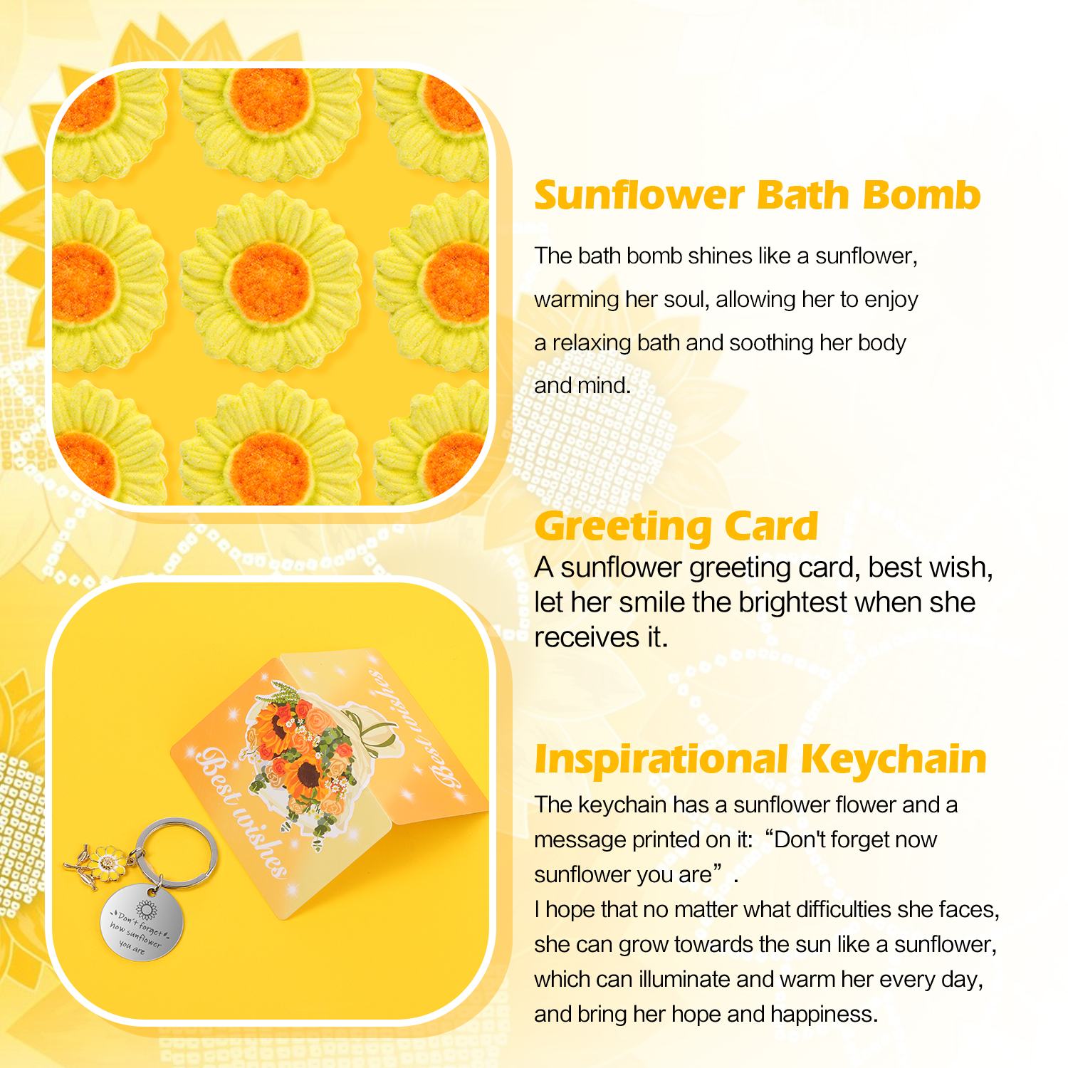 Aofmee Birthday Gift Baskets for Women, 10 Pcs Sunshine Self Care Spa Gift Sets, Beauty Body Care Kits for Birthday Valentine's Day Gifts