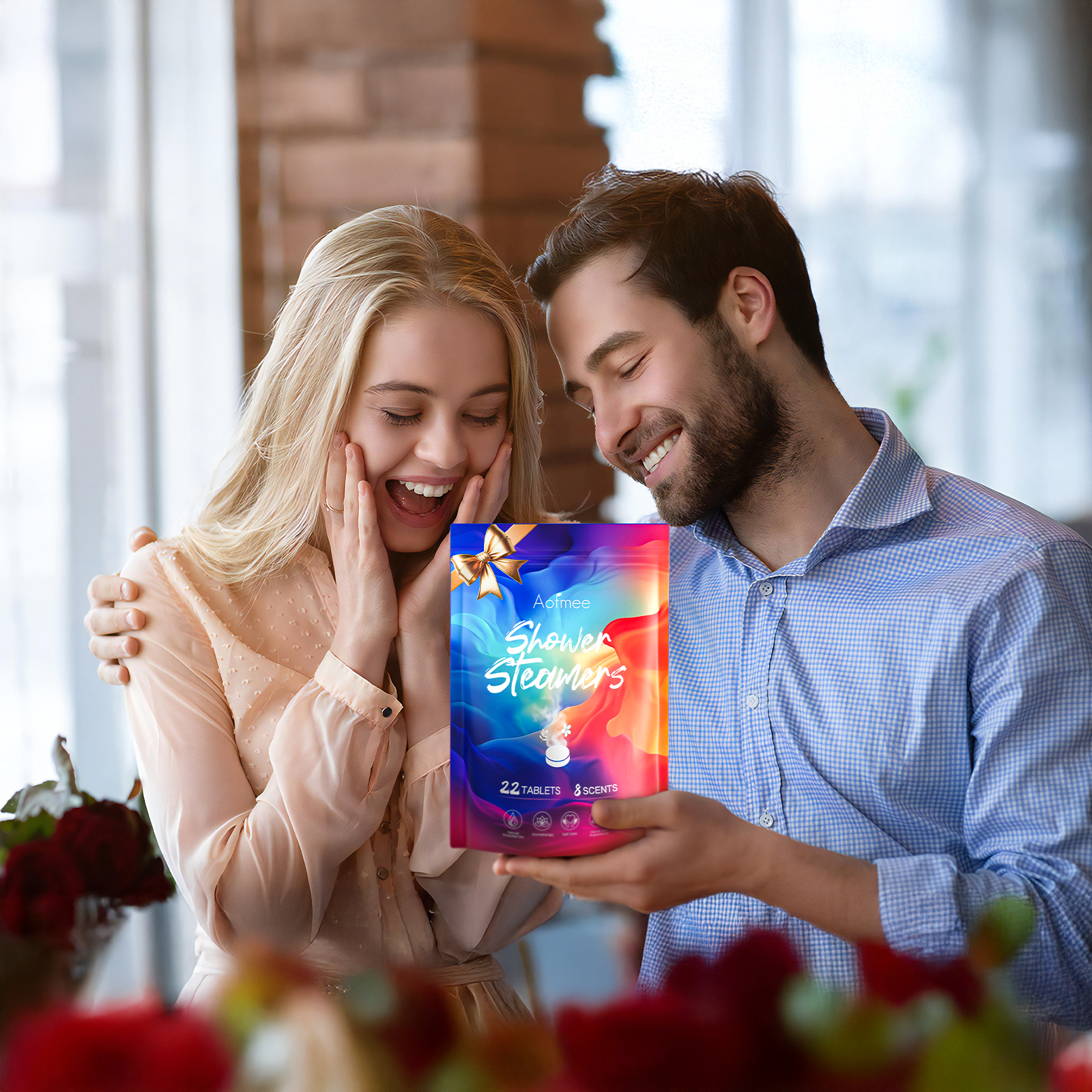 Aofmee Shower Steamers Aromatherapy - 22 Pcs Shower Bombs Birthday Gifts for Women, Organic Essential Oils, Self Care, Stocking Stuffers for Adults Birthday Gifts for Women and Men