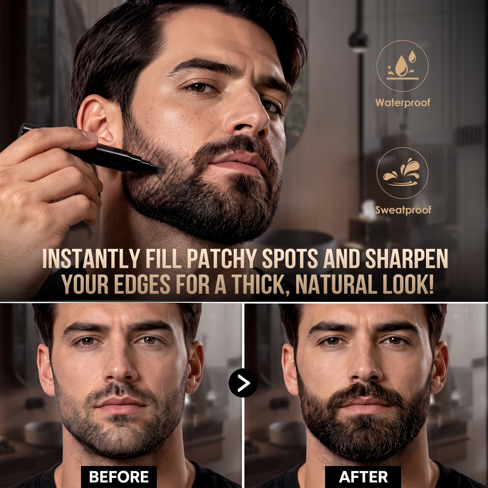 Aofmee Beard Care Gift Set for Men – 10Pack Grooming Kit with Beard Oil, Balm - Sandalwood Scent